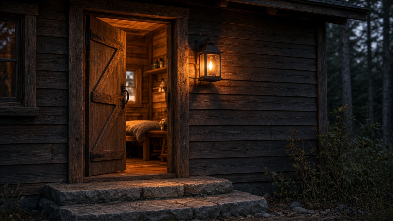 A lit doorway